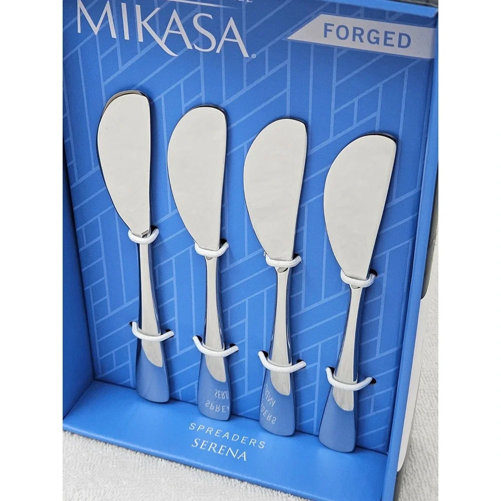 Mikasa Serena Set of Four Spreaders, Forged Premium Stainless Steel, New In Box!